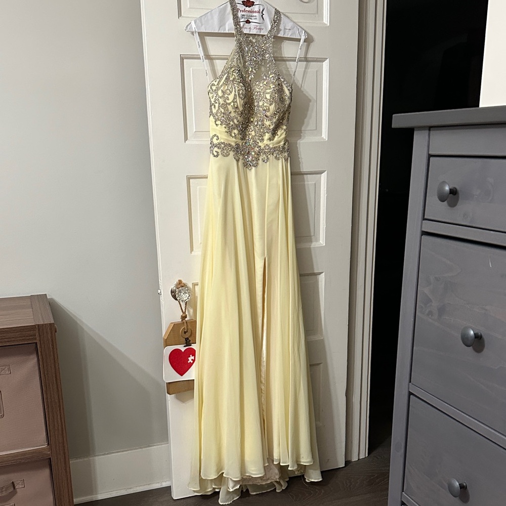 Tiffany Designs Prom Gown with Silver Embellishments Accents - Picture 7 of 16